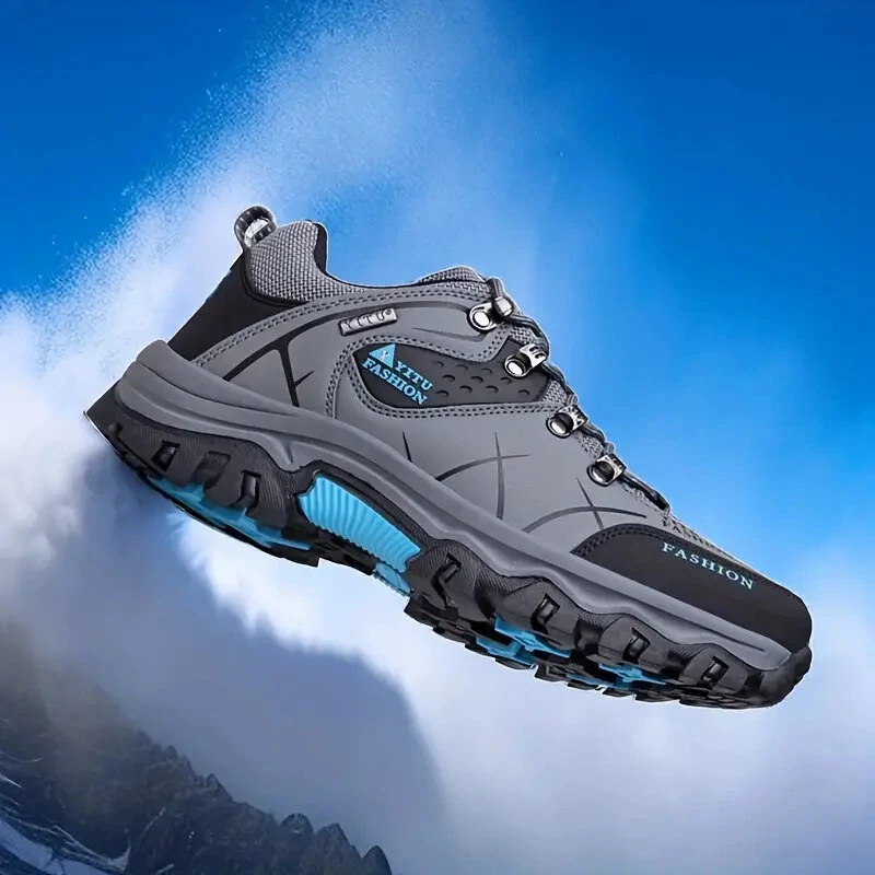 (image for) TENGOO Outdoor Hiking Shoes PU Soft Trekking Waterproof Lace-up Mountaineering Travel Walking Sneaker